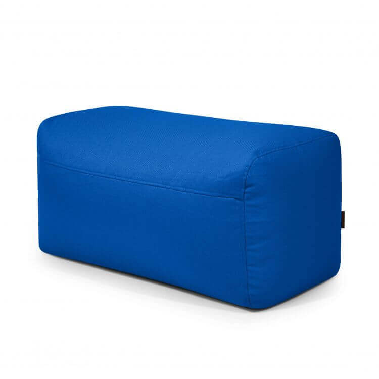 Puf rectangular compacto y ligero de tela ignífuga (100×60×45 cm), PLUS 100 PROFUSE, diseño moderno en azul, sobre fondo blanco liso; ideal para dormitorio o salón.