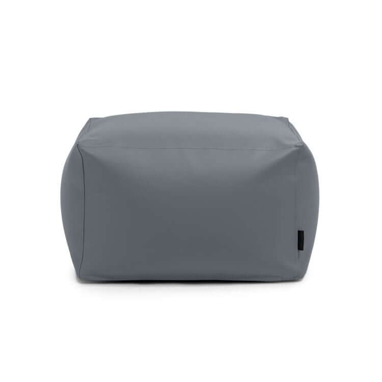 Un Pouf Softbox Outside - uso exteriores rectangular gris, de tejido liso, sobre fondo blanco.