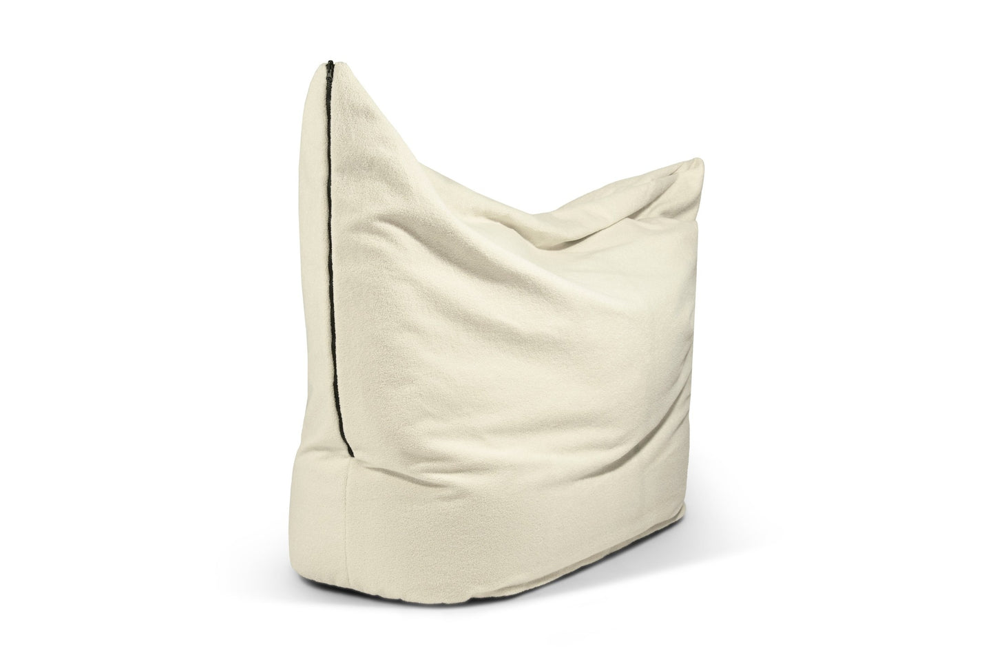 Un Bean bag puff de tela borreguito COCOON 120 TEDDY (120×60×65 cm), moderno y multifuncional, ideal para dormitorio, salón o sala de juegos; destaca por su comodidad relajante y diseño actual.