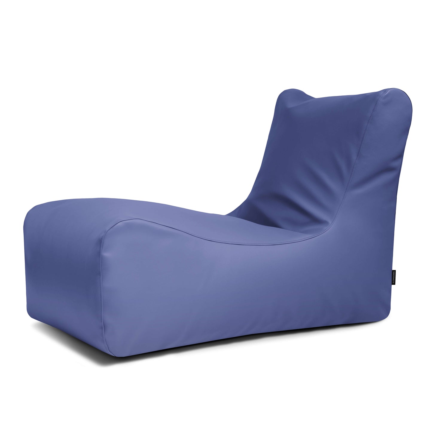 El Bean bag Lounge Outside - uso exteriores es un bean bag azul con respaldo vertical, que se muestra sobre un fondo blanco, ideal como sillón tipo puff para relajarse en interiores o exteriores.