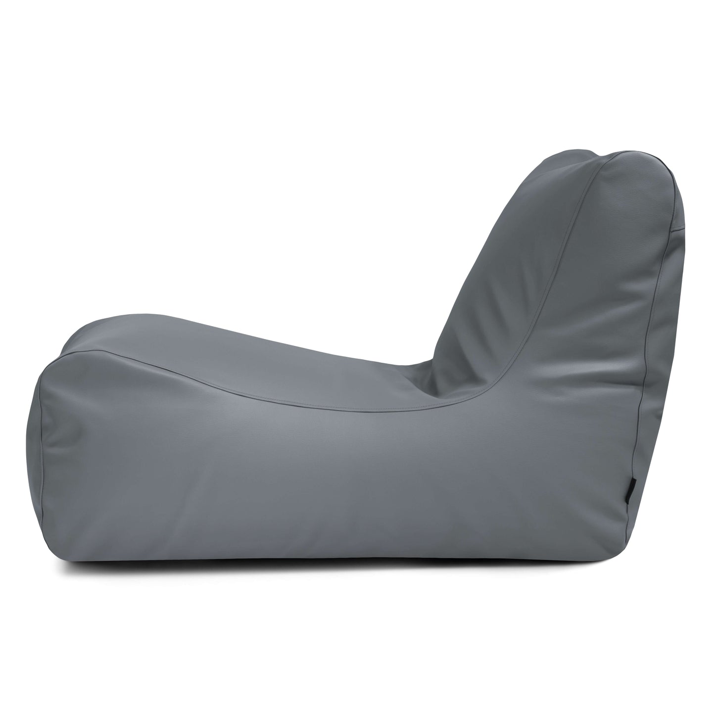 El Bean bag Lounge Outside - uso exteriores es un sillón puff gris, sin brazos y con respaldo alto, que se muestra de perfil sobre un fondo blanco.