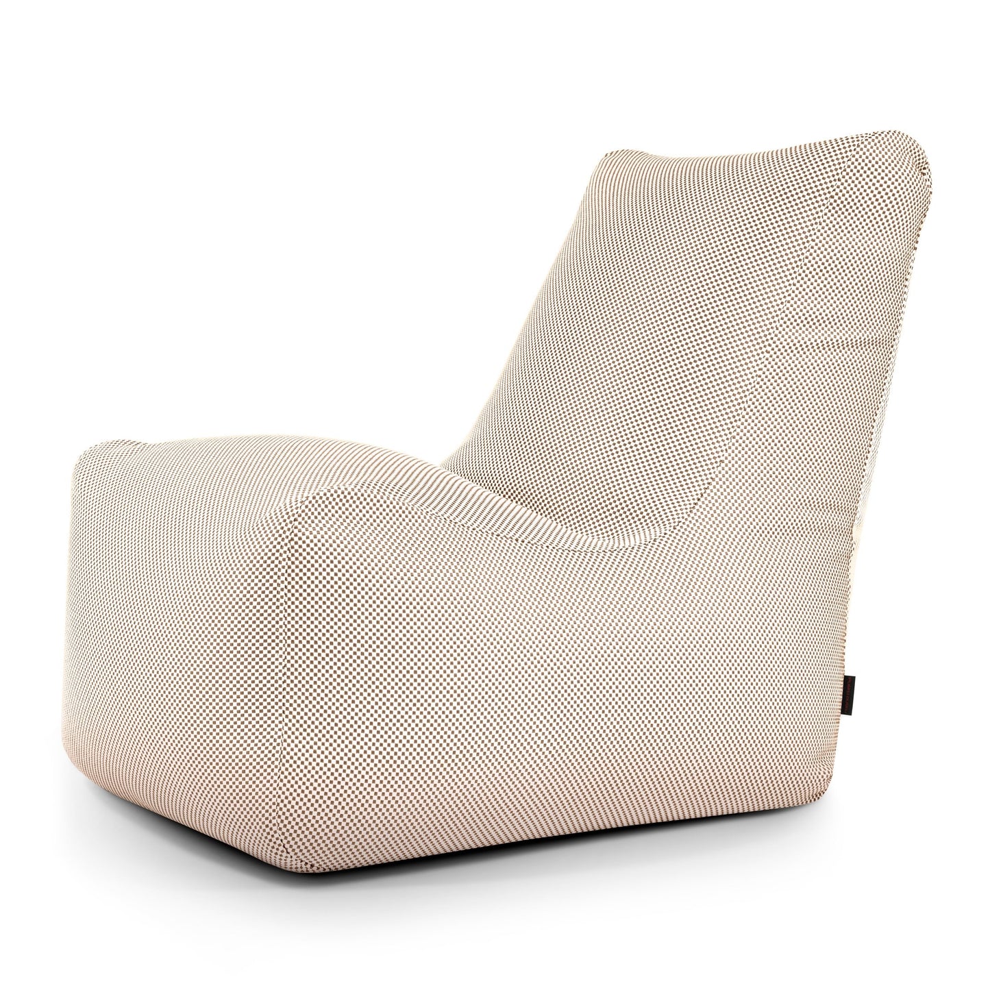 El Bean bag Seat Capri - uso exteriores es un moderno asiento lounge beige sin brazos de diseño minimalista, que ofrece comodidad ergonómica y estilo para cualquier espacio exterior.