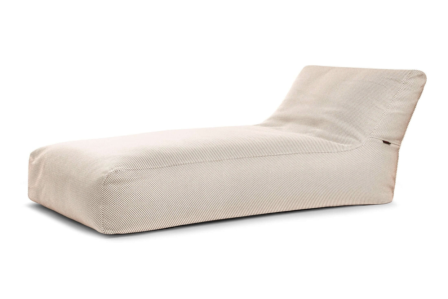 La tumbona Bean bag 90 Capri es una moderna tumbona beige para exteriores con una suave funda de tela y un diseño minimalista, perfecta para relajarse al aire libre con estilo.