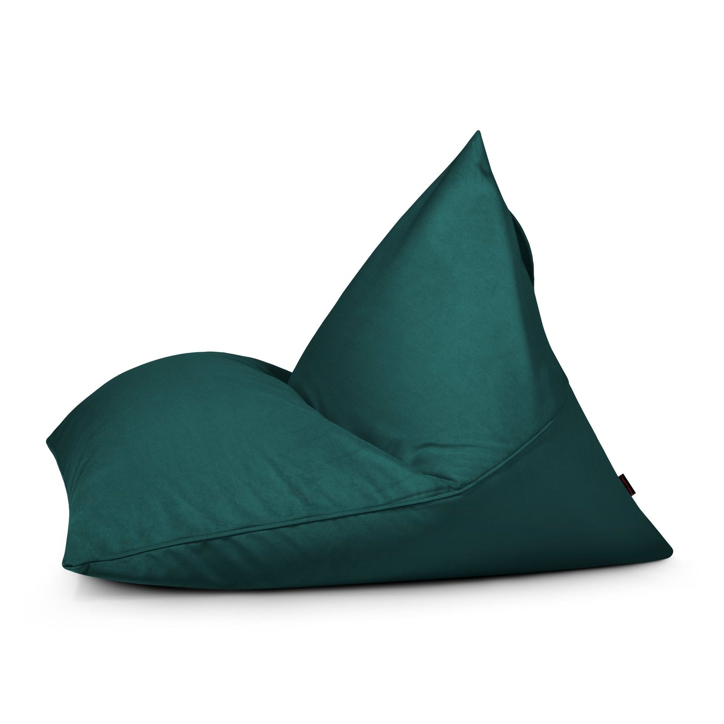 Bean bag puff juvenil de terciopelo velour 110×130×90 cm de RAZZ BARCELONA, moderno, ideal para salón, dormitorio o chill-out, mostrado de lado sobre fondo blanco.