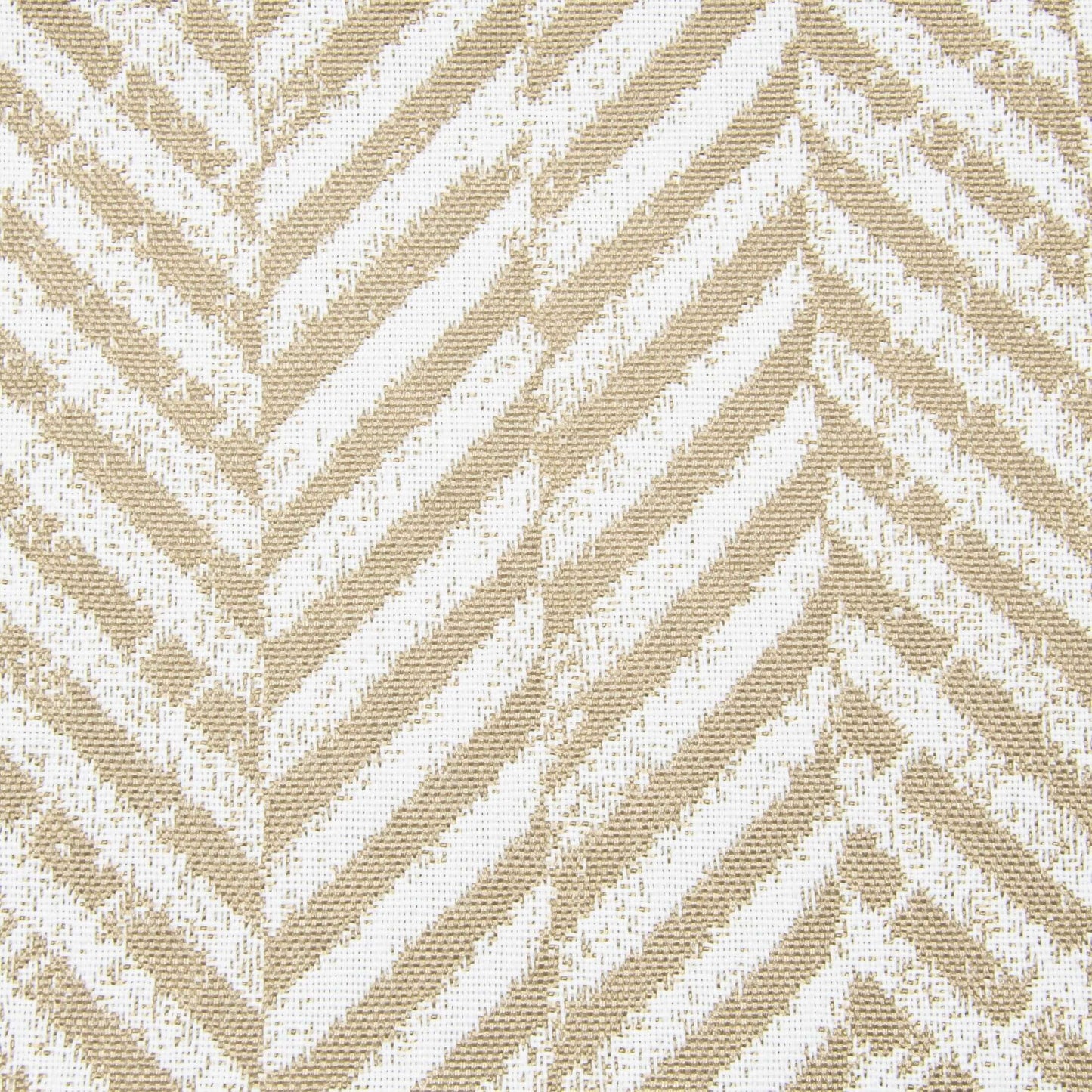 Tela chevron beige y blanca con un aspecto tejido y ligeramente desgastado, perfecta para el Puff Jardin Bean bag Sunbed 90 Zarzuela Impermeable - Uso Exterior. Ideal para añadir estilo a su terraza jardín o espacio de jardín.