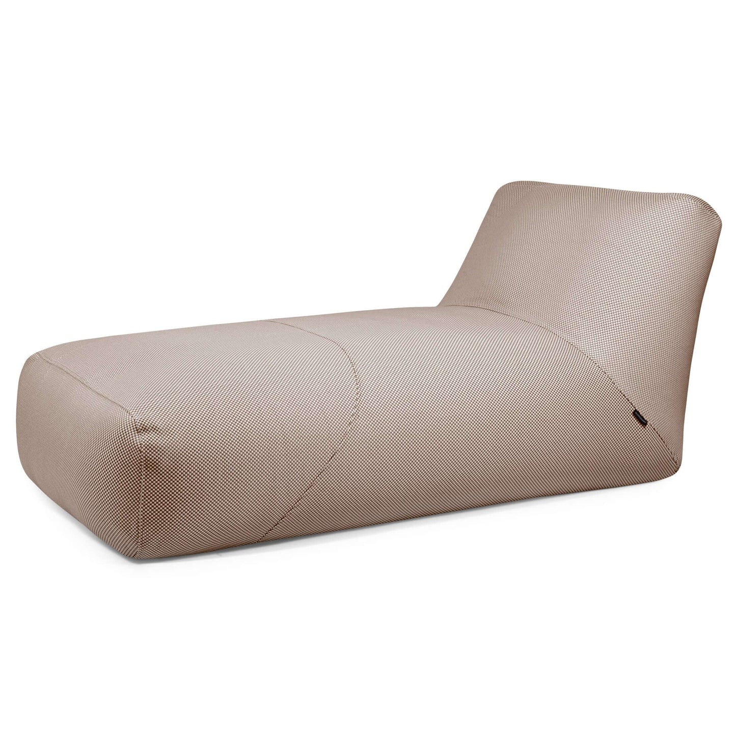 La Bean bag Tube 100 Daybed Capri es una moderna tumbona sin brazos de color beige para exteriores, de perfil bajo y confort ergonómico con respaldo ligeramente inclinado, perfecta para espacios contemporáneos.