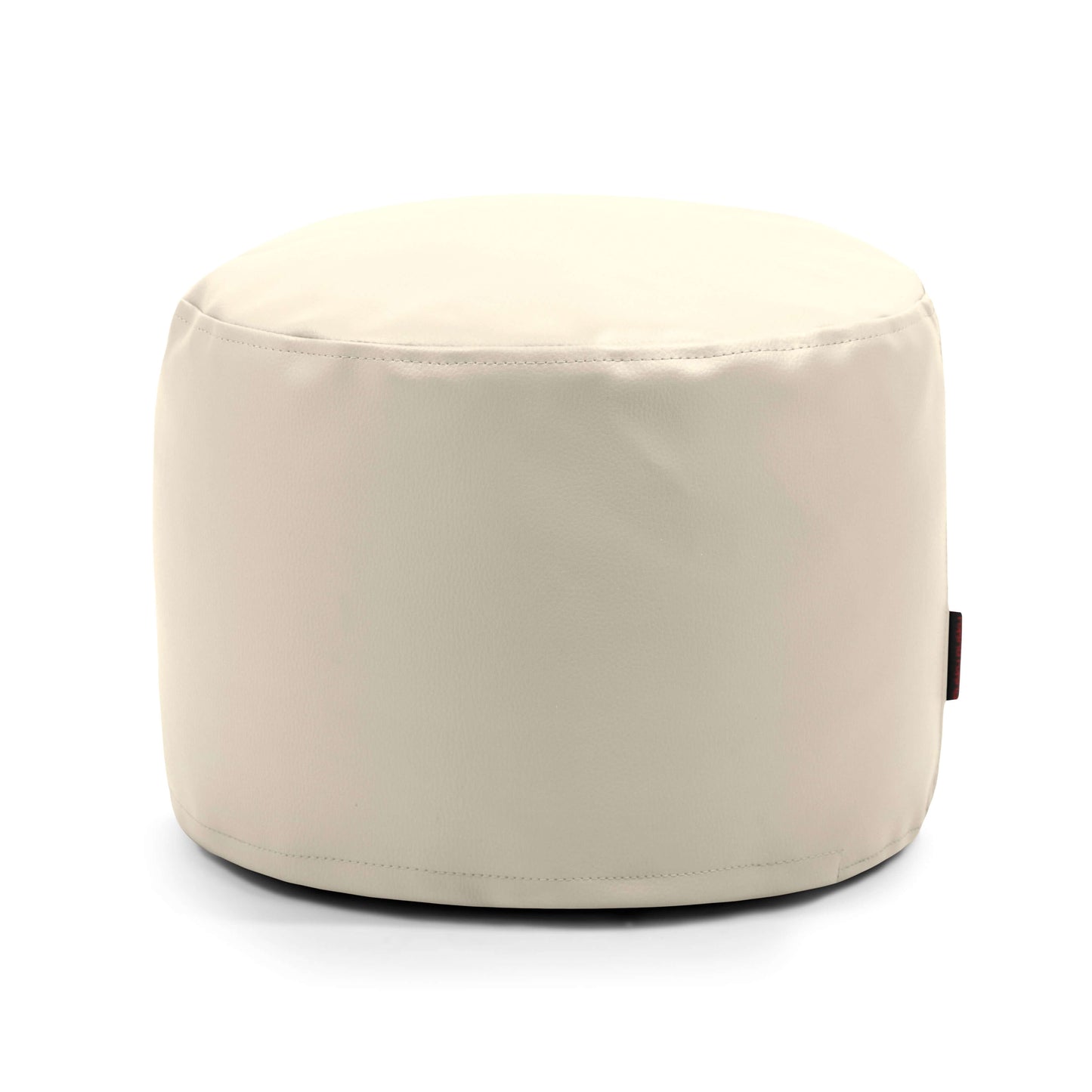 Pouf Mini Outside compacto y redondo, de color beige, con un diseño suave y minimalista, apto para exteriores, sobre fondo blanco.