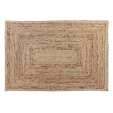  Descubre la Alfombra Rústica en Yute Natural Tempus, perfecta para la decoración de tu hogar. Su color beige natural texturizado y su elegante estampado de cenefas aportan un toque de encanto rústico a cualquier espacio.