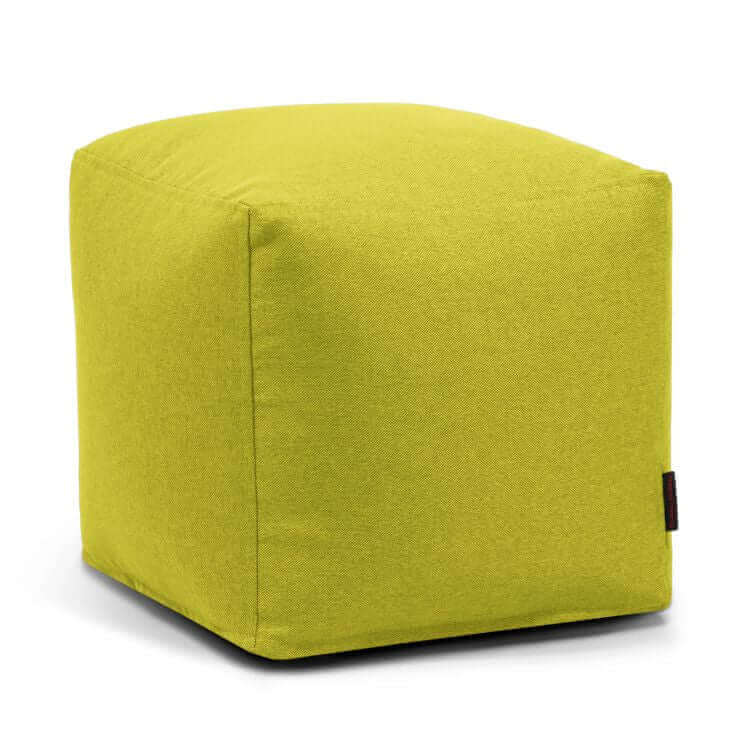 A lime green Puff cuadrado de tela suave lavable 45×45×40 cm by UP NORDIC, compacto y versátil para dormitorio o salón, con bordes limpios-ideal para espacios contemporáneos.