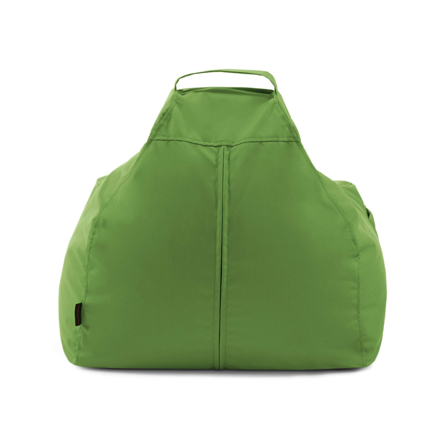 Un gran Bean Bag Game Colorin verde para exteriores, con un diseño ergonómico y un asa superior, se muestra de frente sobre un fondo blanco.