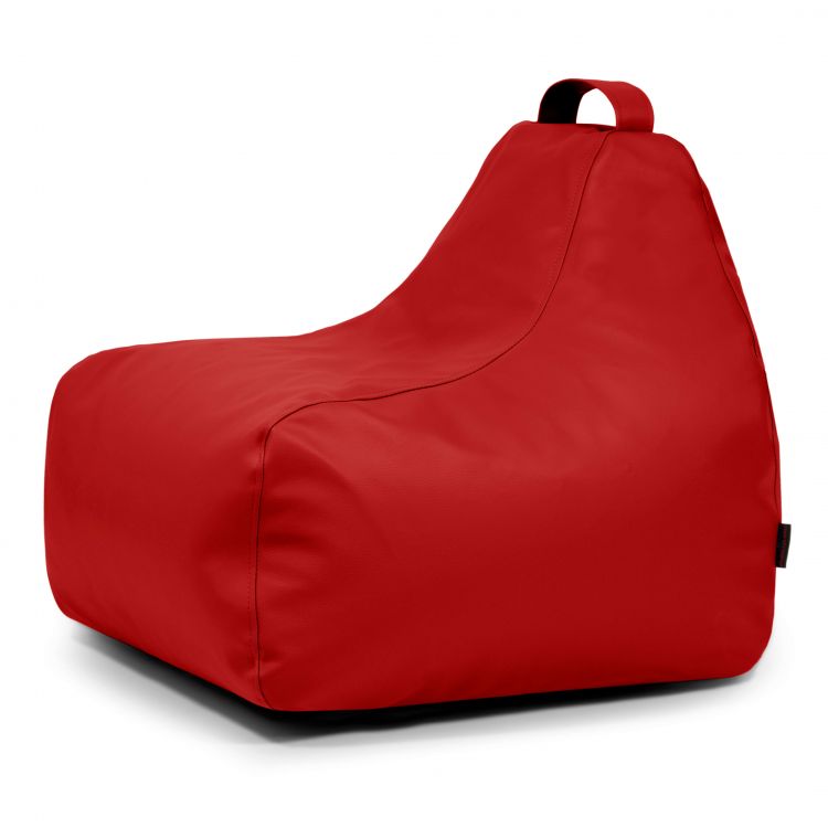 Un Bean Bag Game Outside - uso exteriores en rojo para niños, con diseño ergonómico, respaldo alto y asa superior, sobre fondo blanco.