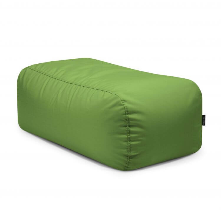 El puf rectangular TUBE 100 COLORIN de tejido estampado, resistente al sol (100×57×38 cm), moderno y apto para interior y exterior, aporta un cómodo asiento en cualquier espacio sobre fondo blanco.