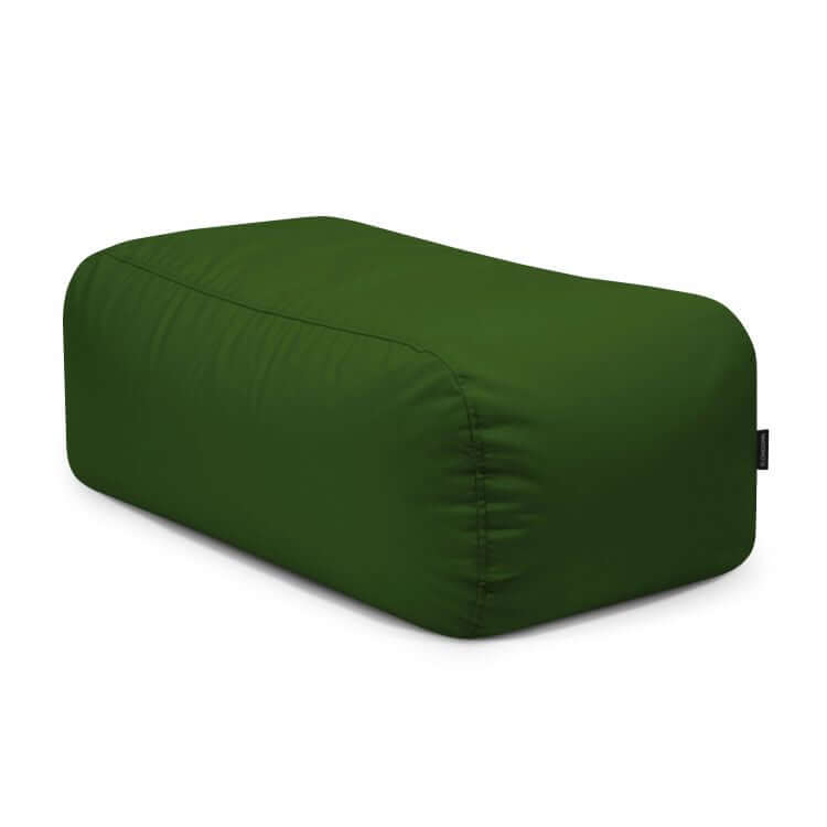 El TUBO 100 COLORIN es un moderno puf rectangular de tejido estampado y resistente al sol (100×57×38 cm), ideal para interior y exterior, con bordes redondeados, mostrado sobre fondo blanco.