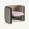 Sillón tapizado jaspeado Erbach TN, con madera de pino, respaldo redondeado y diseño moderno: ideal para quienes buscan elegancia y confort en su espacio.