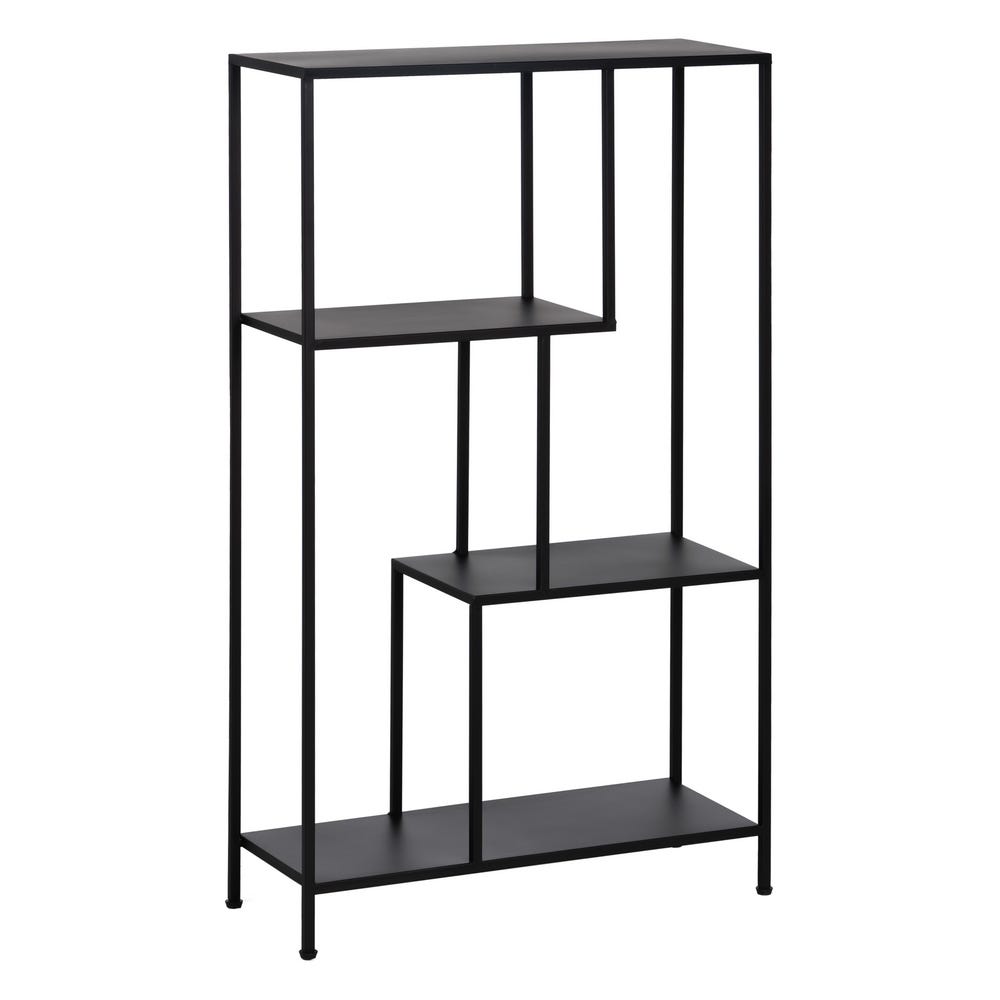 La Estantería Metálica Industrial Negro Square (Pequeña) es una estantería minimalista negra de cuatro niveles escalonados y diseño abierto, ideal para cualquier espacio. Presenta un diseño industrial moderno y elegante, al mismo tiempo que ofrece soluciones de almacenamiento versátiles.
