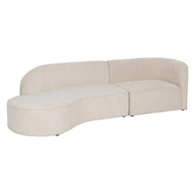  El Sofá Modular Beige de 2 Piezas en Borreguito Loreo es un sofá seccional curvo y lujoso con chaise longue en el lado izquierdo, con diseño contemporáneo y tapizado 100% poliéster para brindar estilo y durabilidad.