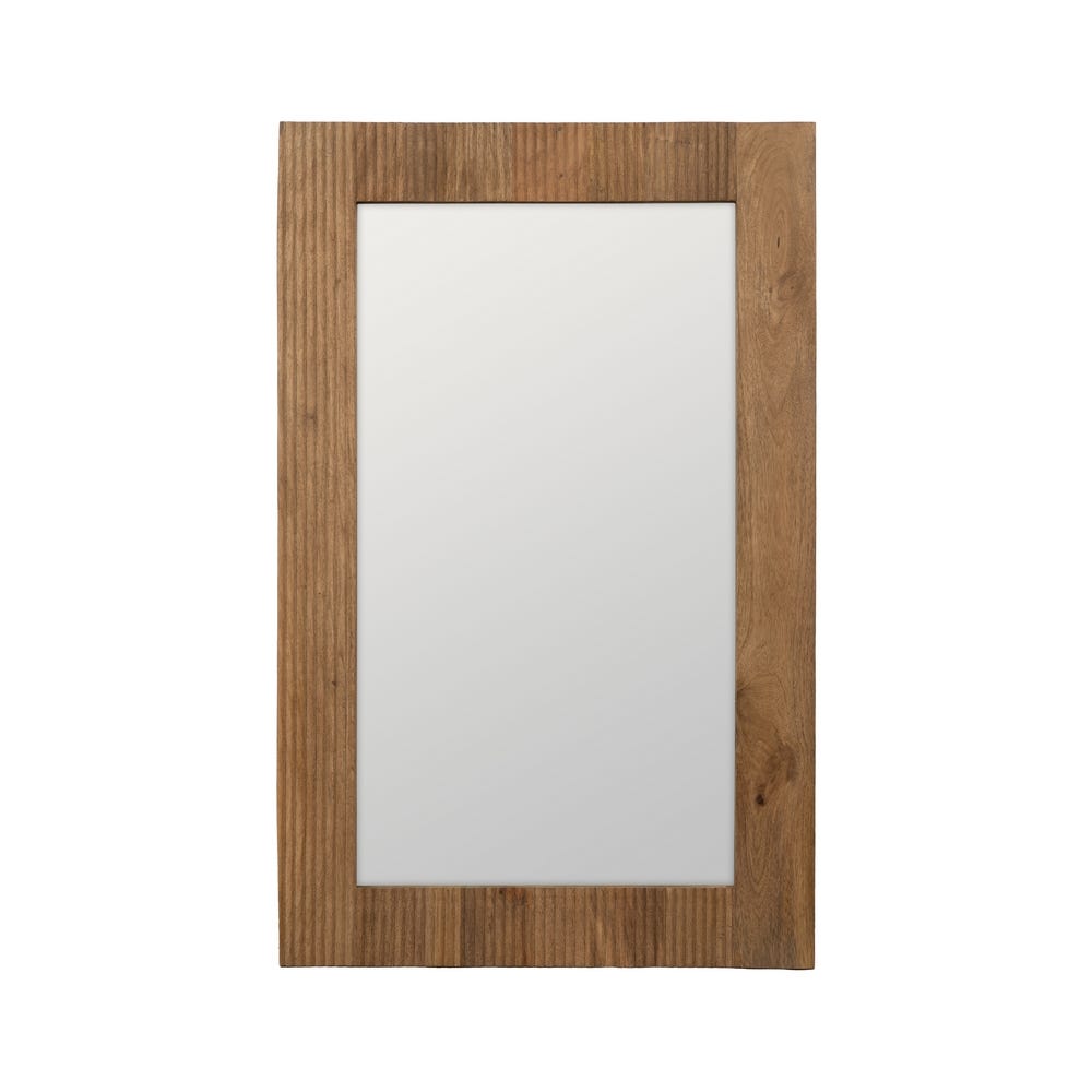 El Espejo Grande de Madera de Mango, con su marco rectangular, ofrece estética y funcionalidad y es ideal para montaje vertical.