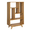 La estantería moderna en madera mindi Modigo es una estantería de madera de alta calidad con cinco estantes variados y un diseño moderno de mediados de siglo. Sus patas en ángulo complementan cualquier decoración minimalista y agregan un toque elegante a cualquier habitación.