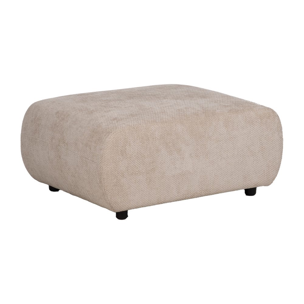 Elegante y moderno, el Puf Cuadrado en Tejido beige Aria presenta una superficie texturizada combinada con patas bajas negras. Desde una perspectiva en ángulo, irradia comodidad y estilo, y encarna un diseño contemporáneo perfecto para cualquier espacio habitable.