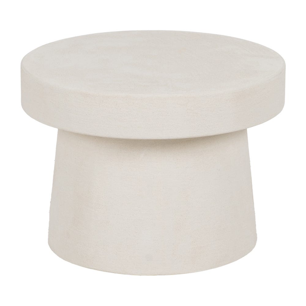 La Mesa Auxiliar Cilíndrica en DM Blanco Wilma Ø58, una mesa de centro redonda con base cilíndrica, refleja el diseño moderno y aporta una decoración minimalista a cualquier estancia.