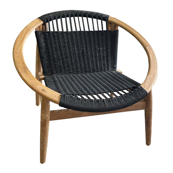 Sillón en Madera de Teca y Cuerda Bola Black