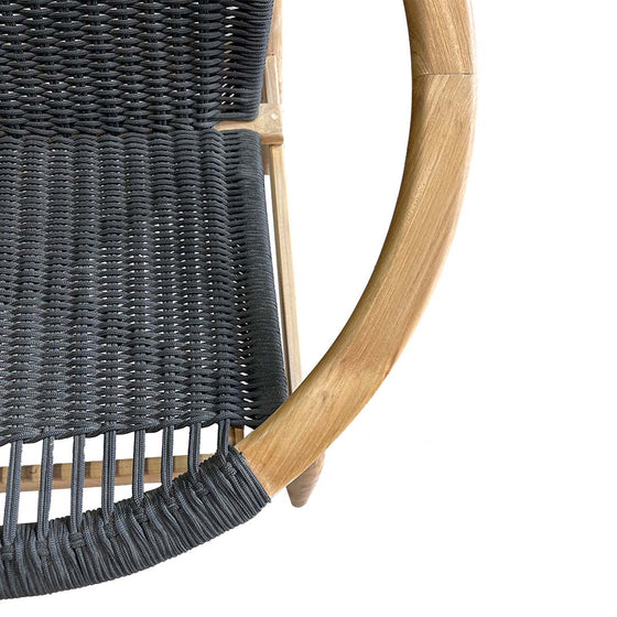 Sillón en Madera de Teca y Cuerda Bola Black