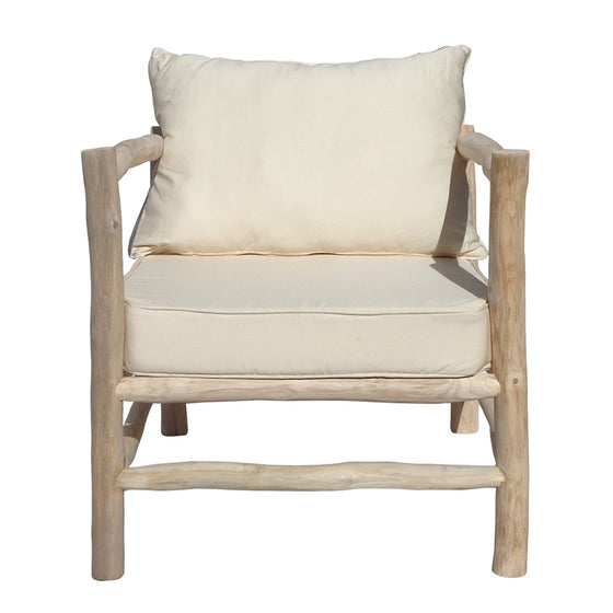 Sillón en Teca y Cojín de Algodón Arthur