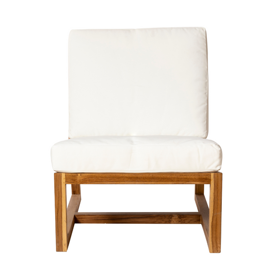 Sillón Moderno en Teca y Cojín de Algodón LEGO