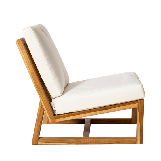 Sillón Moderno en Teca y Cojín de Algodón LEGO
