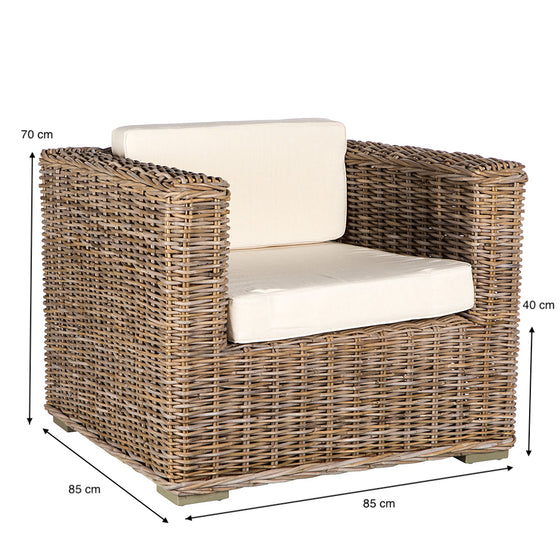 Sillón en Ratán Natural Bisono
