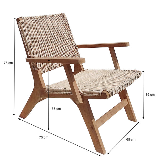 Sillón en Madera de Teca y Ratán Kresna