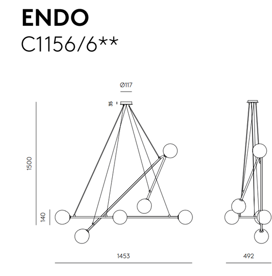 Lámpara de techo Endo