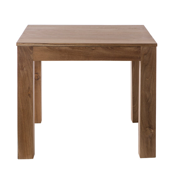Una mesa cuadrada sencilla y moderna elaborada con madera de teca de alta calidad, conocida como Mesa de comedor cuadrada en madera de teca Art Palace.
