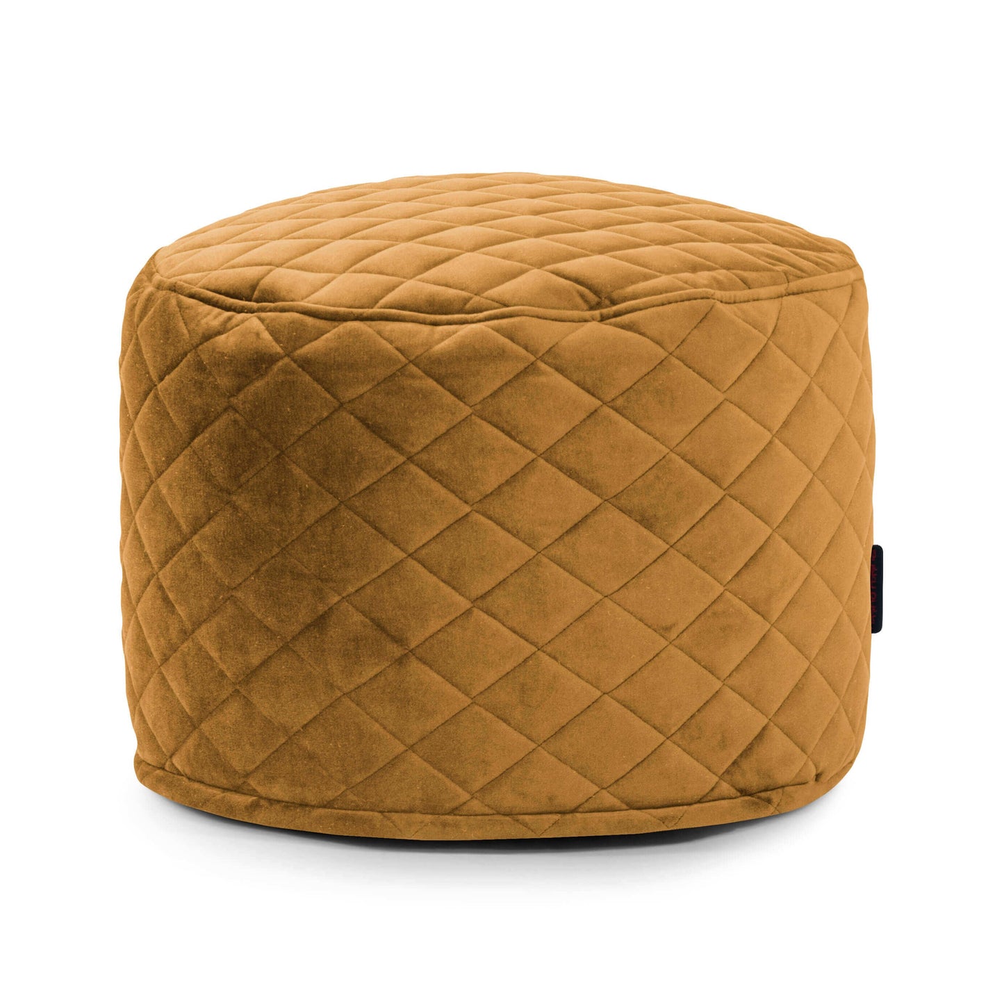 El Puff redondo de terciopelo acolchado MINI LURE LUXE (40×40×30 cm) es compacto, ideal para dormitorio o salón. Ofrece asiento cómodo en diseño pequeño y elegante con acabado de patrón diamante en color mostaza.