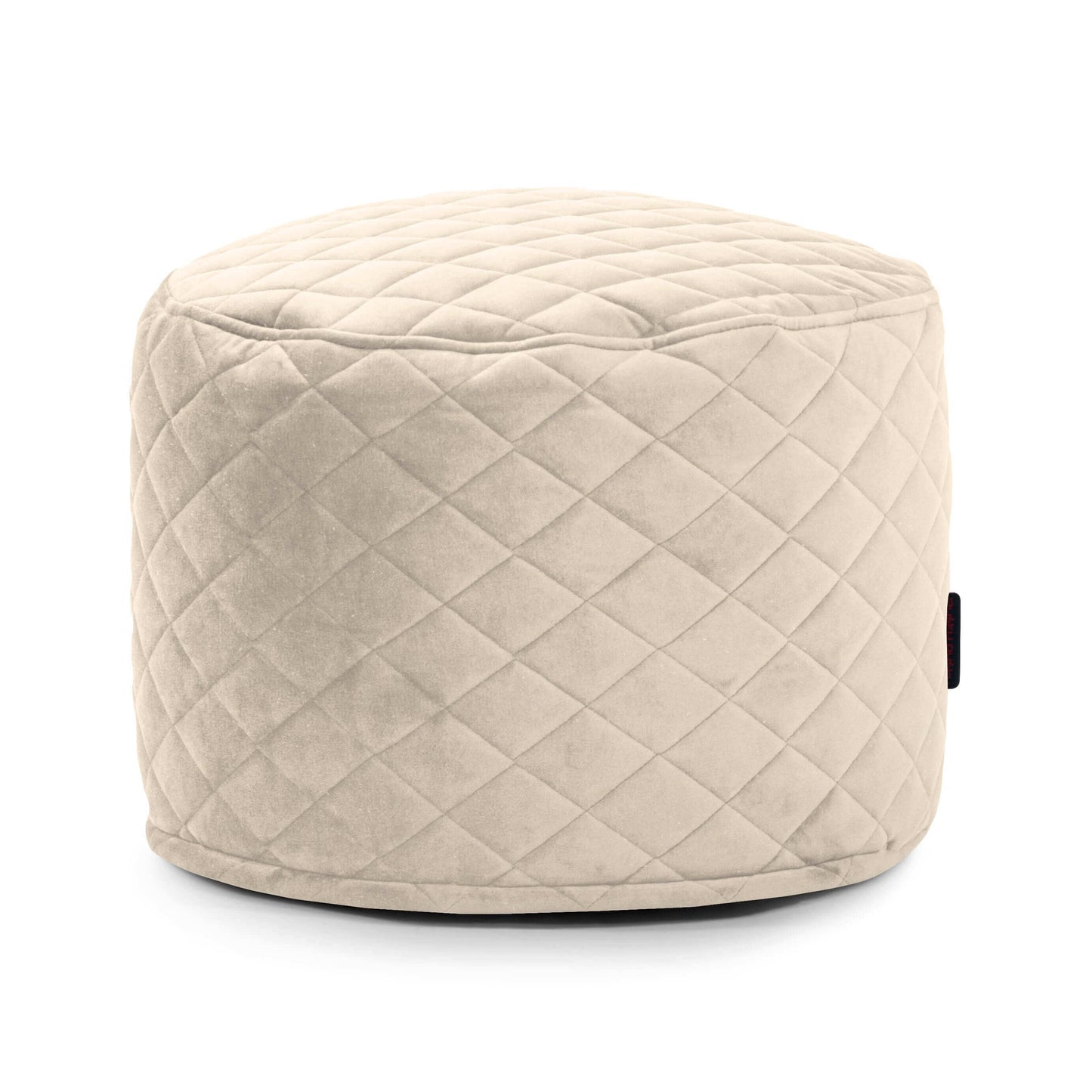 El Puff redondo de terciopelo acolchado 40×40×30 cm MINI LURE LUXE es compacto y suave, con textura elegante y patrón sutil, ideal como asiento cómodo o puf pequeño para cualquier dormitorio o salón acogedor.