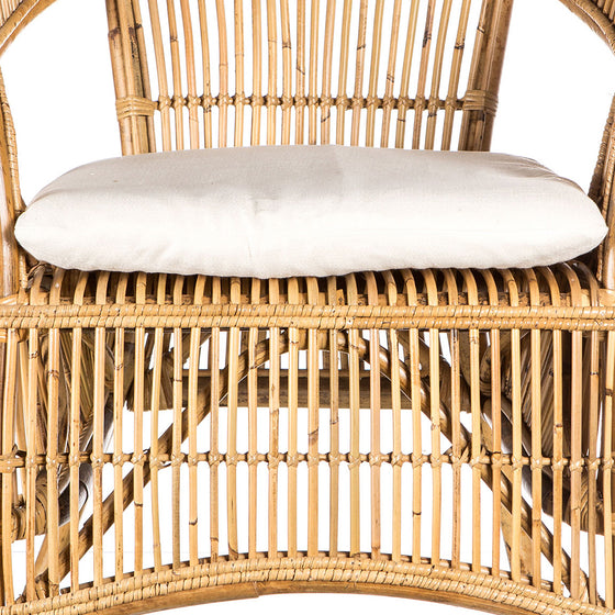 Sillón en Bambú y Ratán con Cojín Surabaya