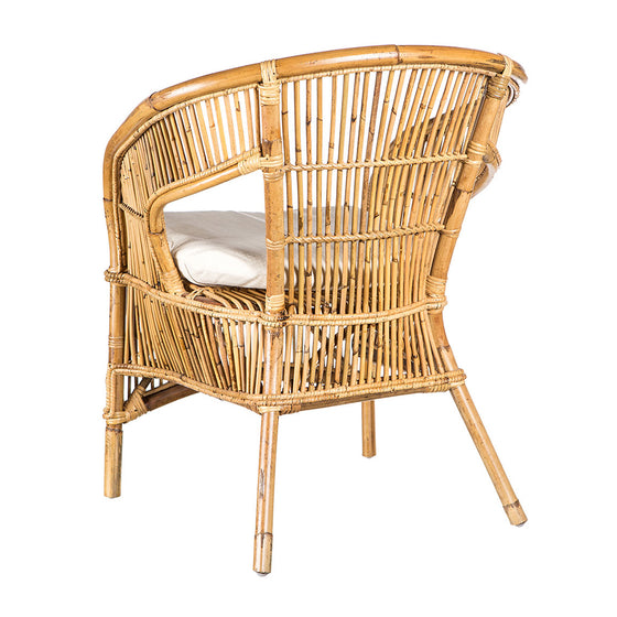 Sillón en Bambú y Ratán con Cojín Surabaya