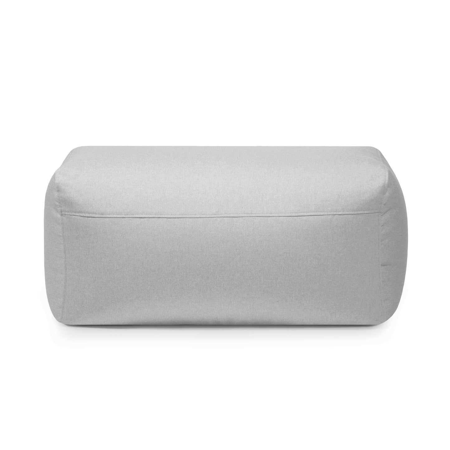 Puf rectangular de tela suave lavable PLUS 100 NORDIC, 100×60×45 cm, compacto y ligero en moderno gris claro, ideal como asiento extra o para complementar tu decoración nórdica en el dormitorio o el salón.