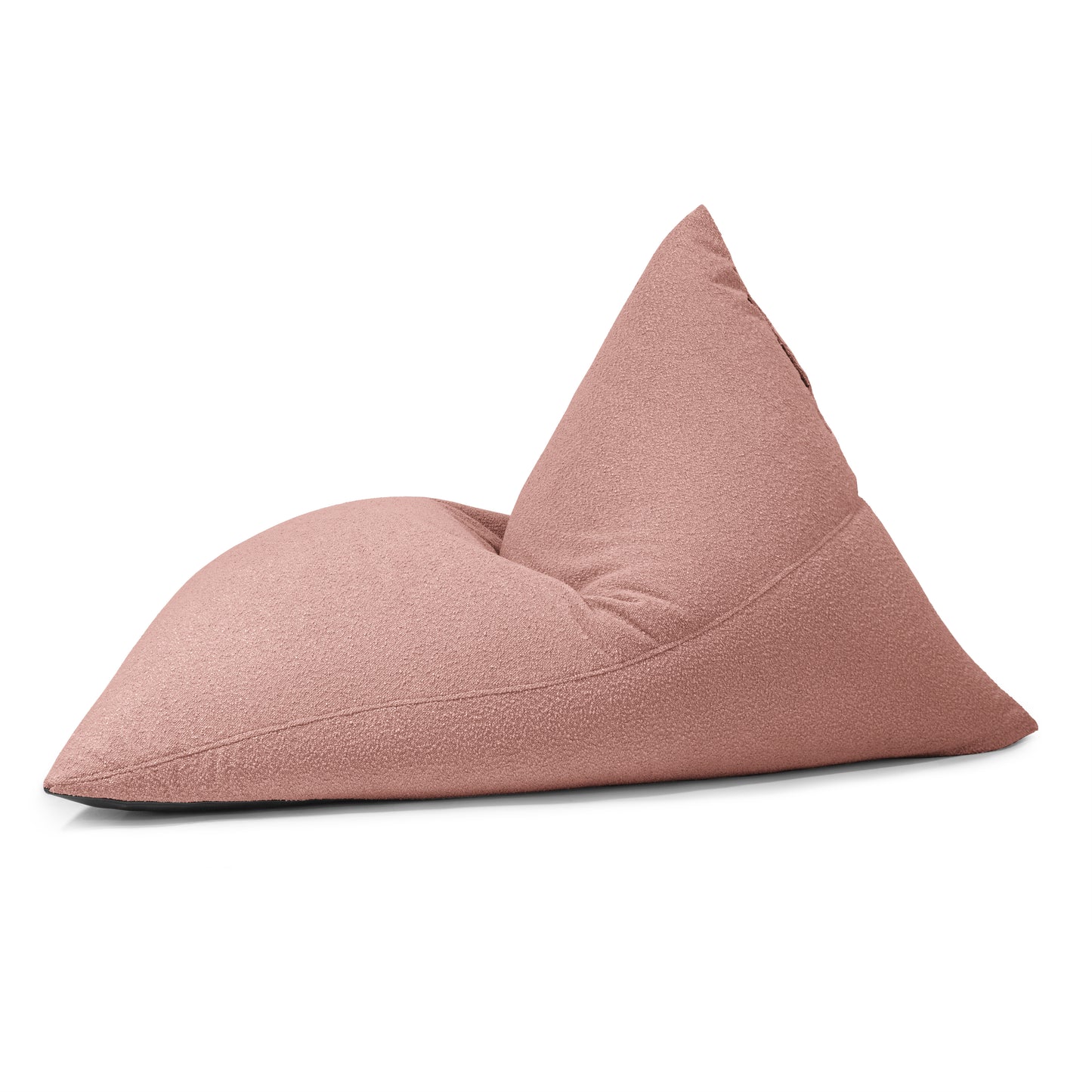 El puff Bean bag grande RAZZMATAZZ MADU, de tela bouclé resistente a quemaduras (155×120×95 cm), es moderno y perfecto para salón o dormitorio, mostrado sobre fondo blanco.