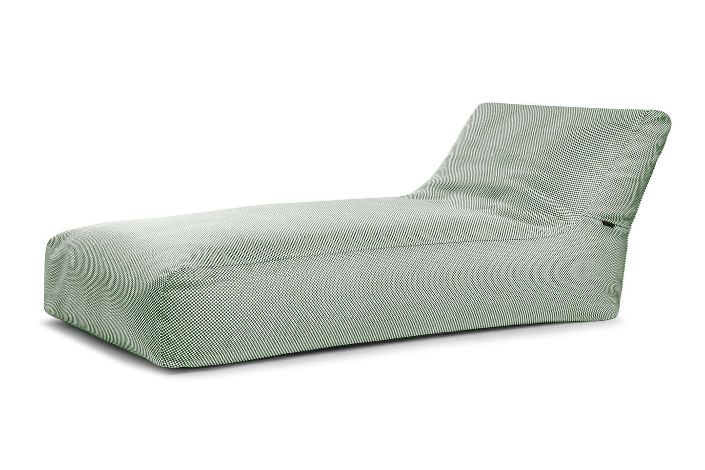 El Bean Bag Sunbed 90 Capri para exteriores presenta un moderno tejido texturizado de color verde menta y un respaldo ligeramente reclinado, perfecto para relajarse al aire libre con estilo.