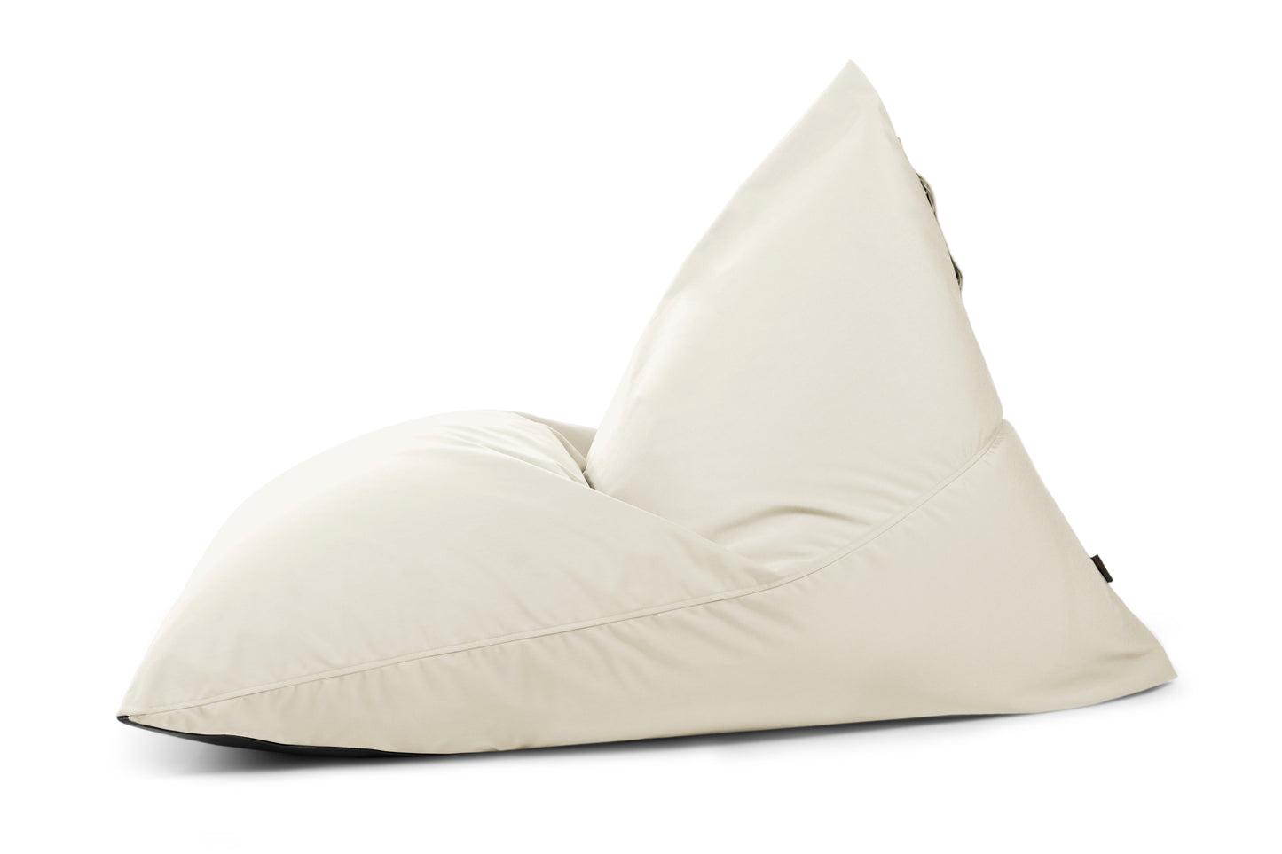 The Bean bag puff grande RAZZMATAZZ COLORIN, de tela repelente al agua (155×120×95 cm), diseño moderno para interior/exterior, se muestra en fondo blanco y brinda un asiento ergonómico para mayor comodidad.