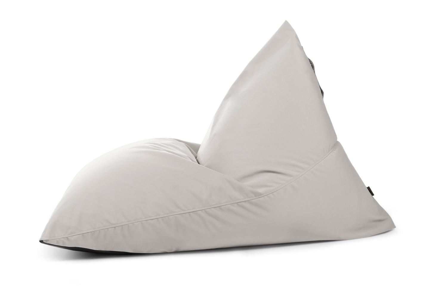 The Bean bag puff grande de tela repelente al agua 155×120×95 cm - moderno RAZZMATAZZ COLORIN ofrece un asiento ergonómico con diseño minimalista y superficie suave, ideal para interior/exterior, en color gris claro sobre fondo blanco.
