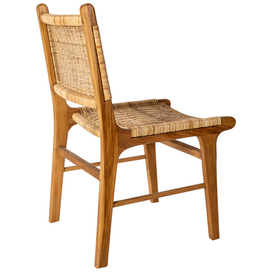 Silla de Comedor en Madera de Teca y Ratán Flevo