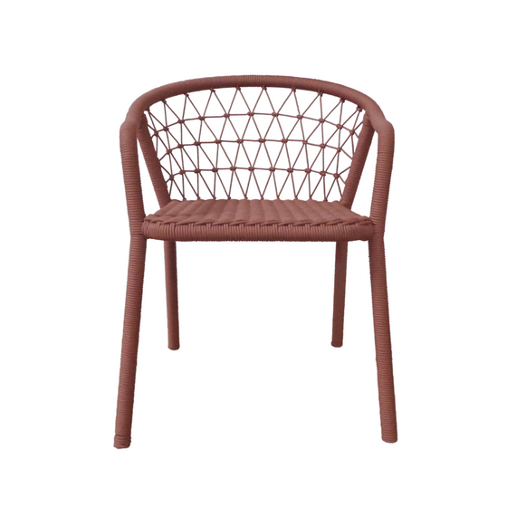 Silla de Comedor de Aluminio y Cuerda Coral Silco
