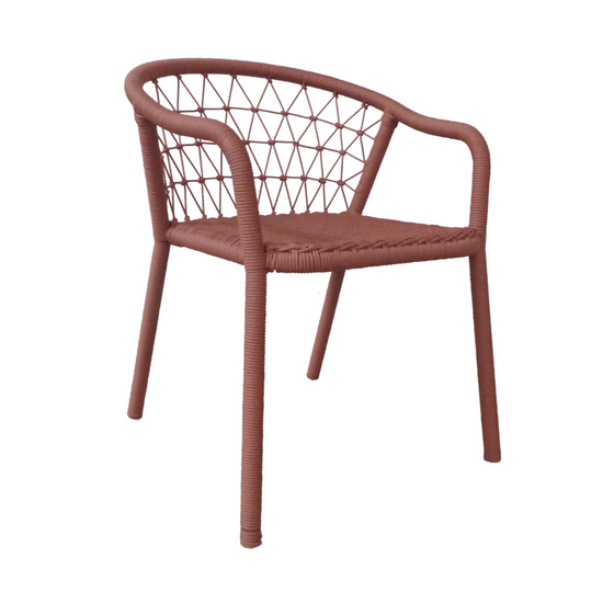 Silla de Comedor de Aluminio y Cuerda Coral Silco