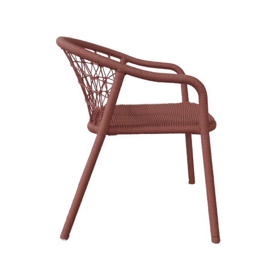 Silla de Comedor de Aluminio y Cuerda Coral Silco