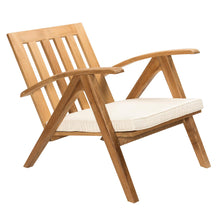  Sillón en Madera de Teca con Cojín Blanco Pelicano