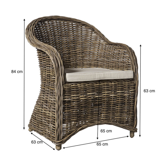 Sillón en Ratán Natural Oval Kubu