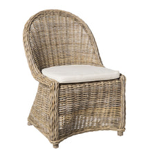  Sillón Rústico de Ratán con Cojín en Crudo Mundo