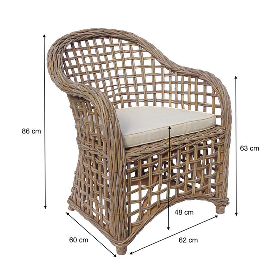 Sillón de Ratán y Cojín Zebra